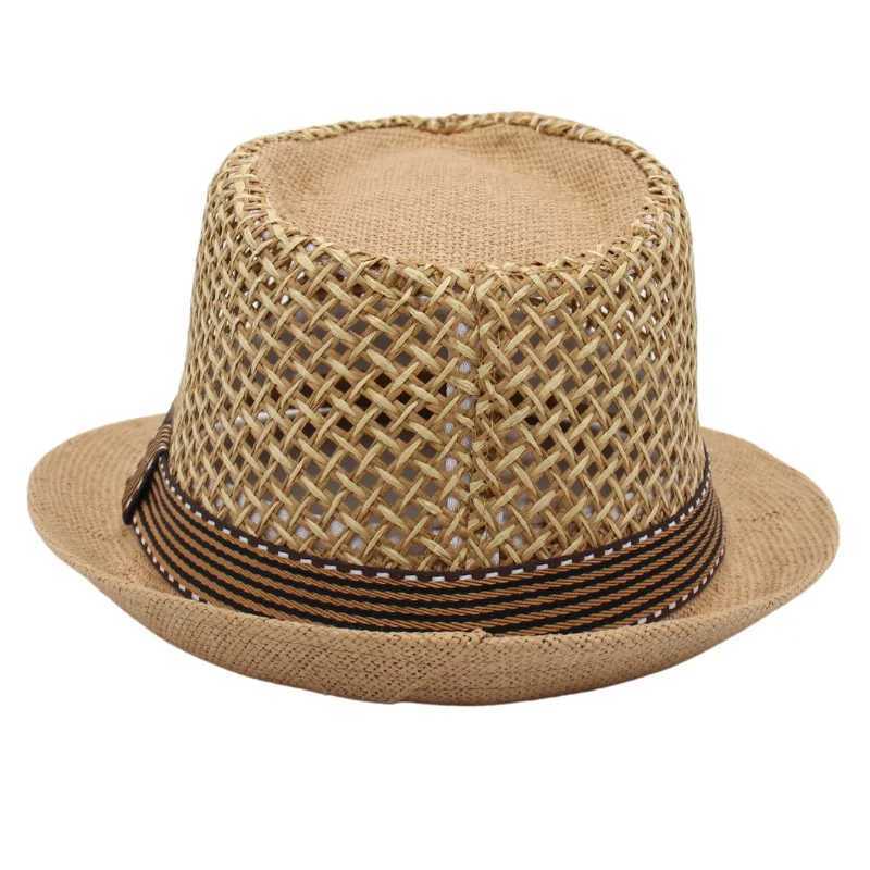 Caps Hats Baby Straw Hat Summer Elegant Jazz Hat Sunvisor Beach Hat Childrens Outdoor Hat Boys and Girls 1-3 Years Old H241223