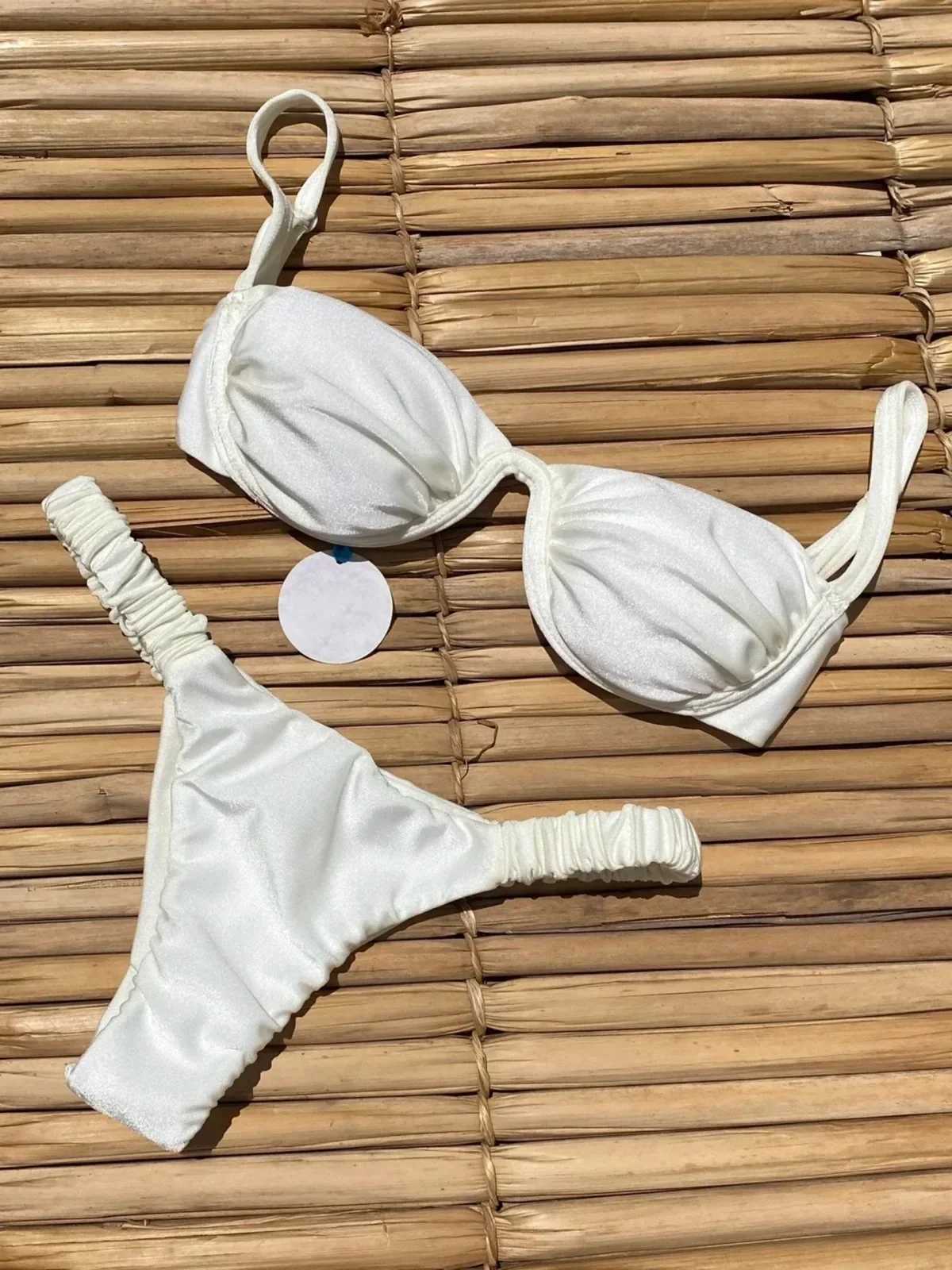 Sexy 3D Flower Bikini Set 2025 Women Black White V Wire Underwired Micro Mini Swimsuit Beach Bathing Suit Pleate Thong SwimwearXJ241223