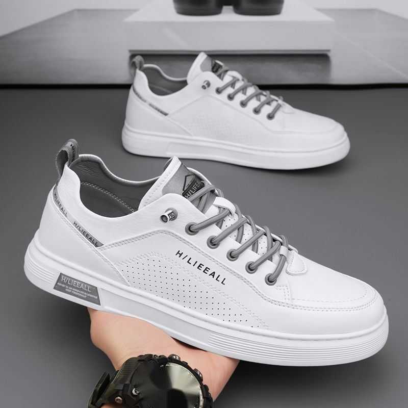NXY Summer Mens Breathable Board Shoes for Male Students Korean Version Versatile White Shoes Thick Soled Sports Casual Flat Shoes Trendy Shoes