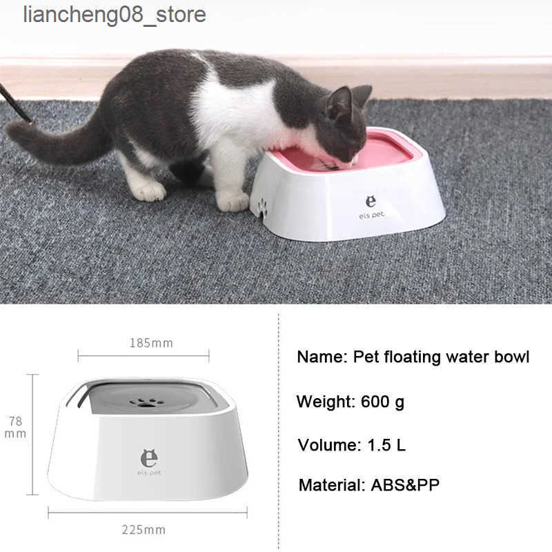 Dog Bowls Dishes Dog Drinking Water Bowl Floating Non-Wetting Mouth Cat Bowl Without Spill Drinking Water Dispenser Plastic Anti-Over Dog Bowl L240910
