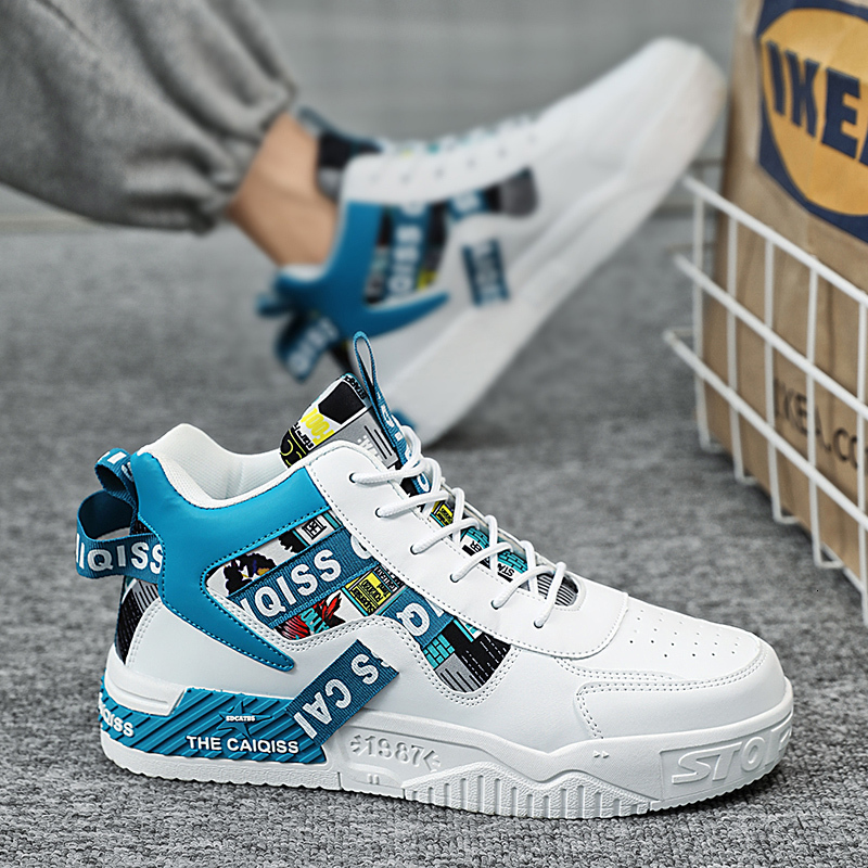 2025 new high top skateboarding men's fashionable thick soled leather designer men's casual sports shoes autumn and winter comfortable women