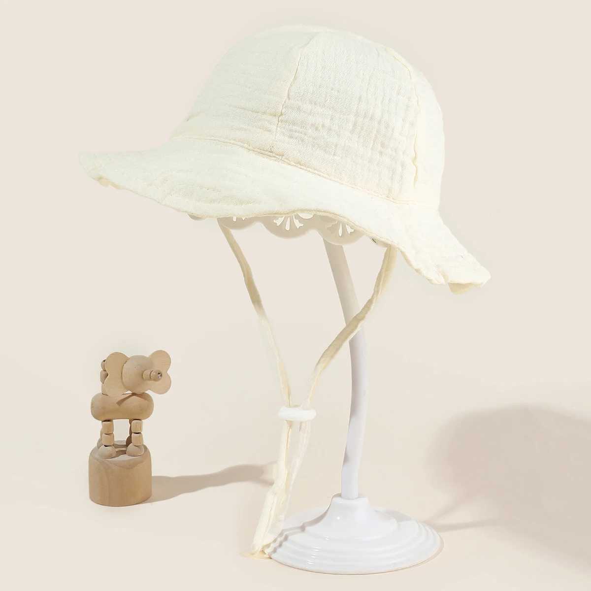 Caps Hats Baby Sun Hat Summer Sunhat Childrens Bucket Hat Girls Pure Cotton Beach Preschool Boys Hat Baby Newborn Accessories 0-12M H241223