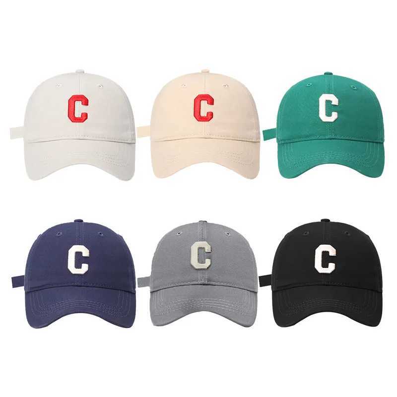 Caps Hats C Embroidered Baseball Hats Designed for Children Korean Boys Girls Sun Eyes and Summer Childrens Solid Color Snapshot Hats H241223
