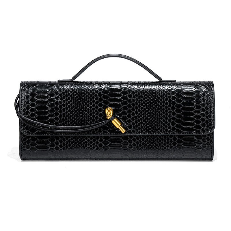 2025S designer snake skin pattern handmade woven fashionable high end niche dinner baguette single shoulder women bag - view 7