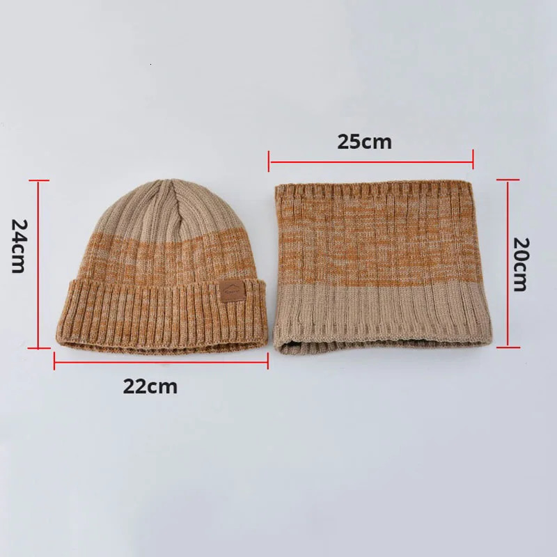 Winter Hats Scarf Set For Women Men Plush Knitted Hat Neck Warm Snow Ski Caps Male Outdoor Coldproof Cycling Beanie Skullcap 241220
