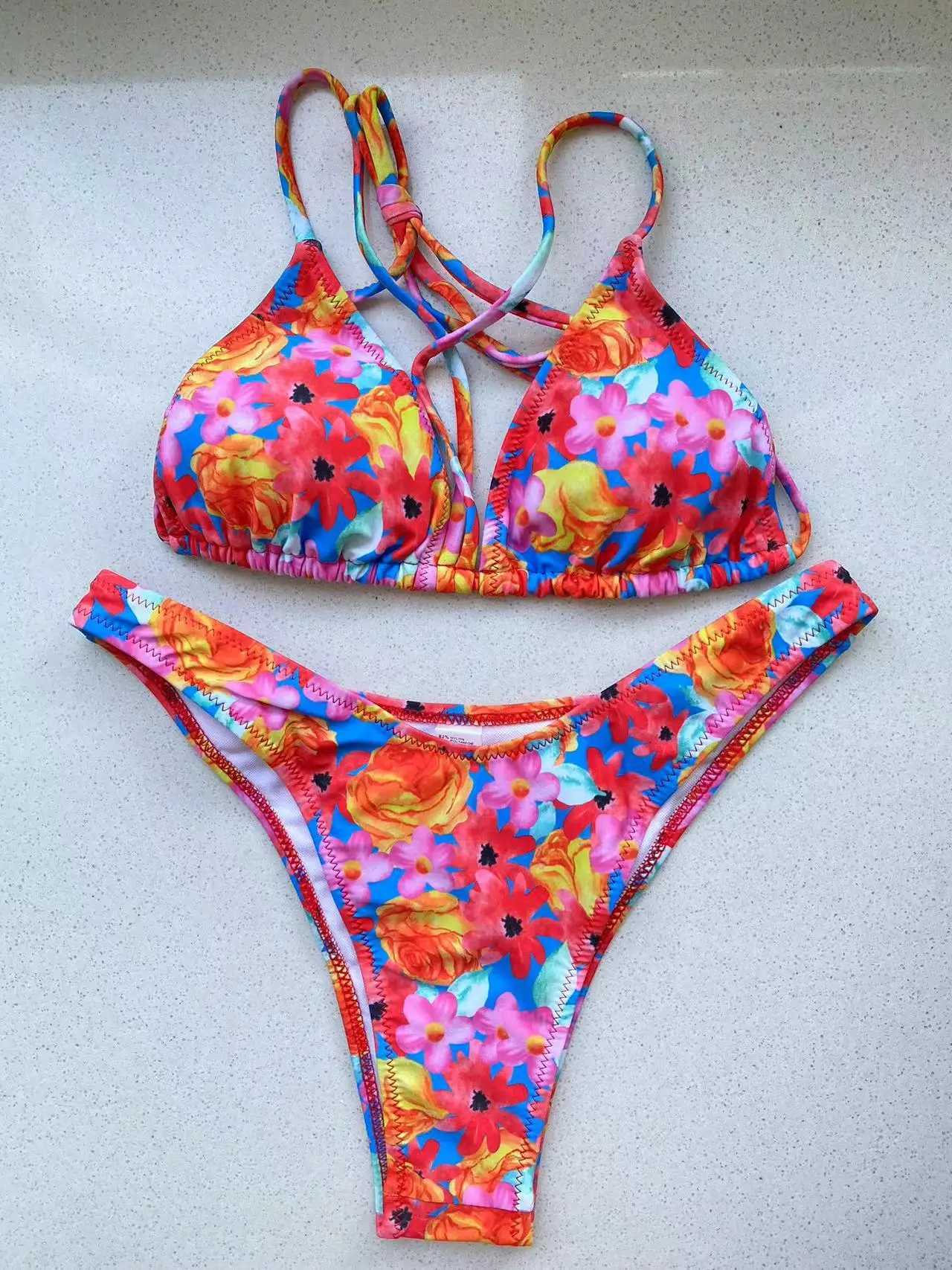 2022 new spot swimsuit female split triangle cup swimsuit BikiniXJ241223