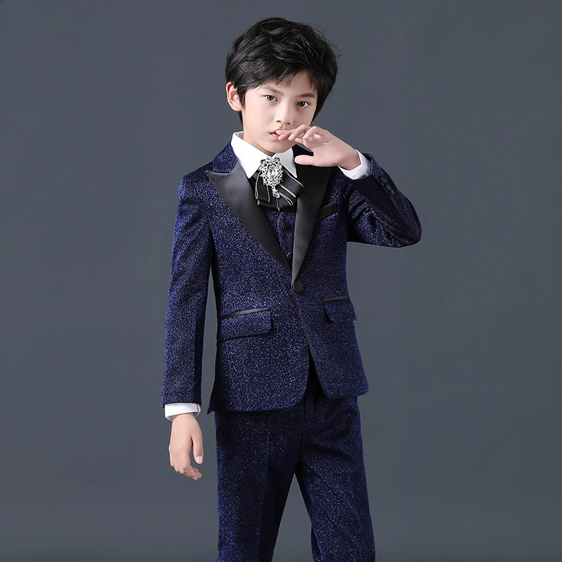 Boys Suit Formal Suits for Boys Slim Fit Tuxedo Suits Set Boy Dress Clothes Toddler Wedding Outfit 241223