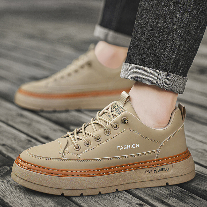 Men Casual Shoes Flat Bottom Waterproof Trendy Simple Style Versatile Designer Shoes Triple Black White Khaki Free shipping