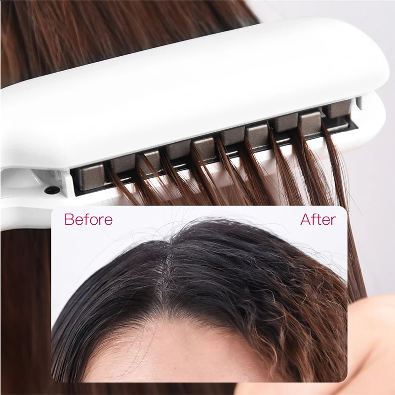 2 In 1 Hair Volumizer Straightener Fluffy Corn Beard Grid Splint Electric Hair Root Negative Ion Crimper Hair Iron 241223