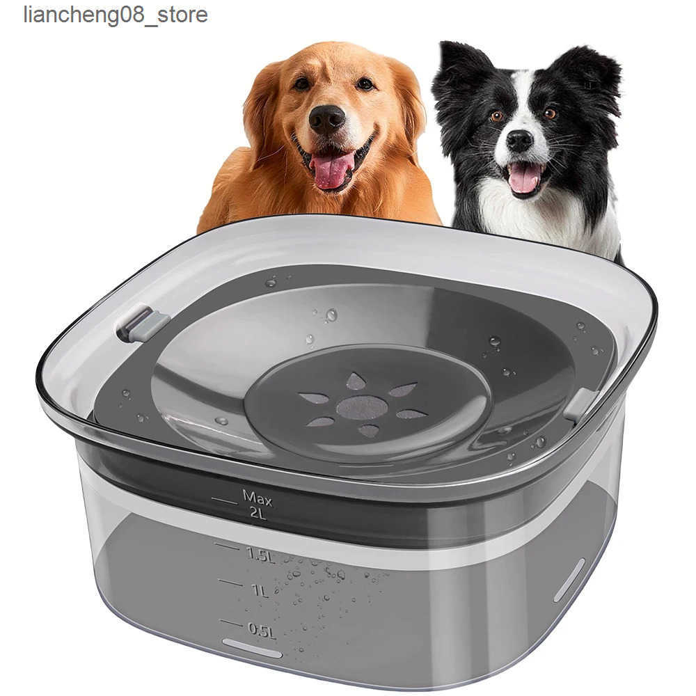 Dog Bowls Dishes Dog Water Bowl 2L No Spill Dog Bowl Large Capacity Spill Proof Slow Water Feeder No Splash Dog Bowl Pet Water Drinking Bowl L240910