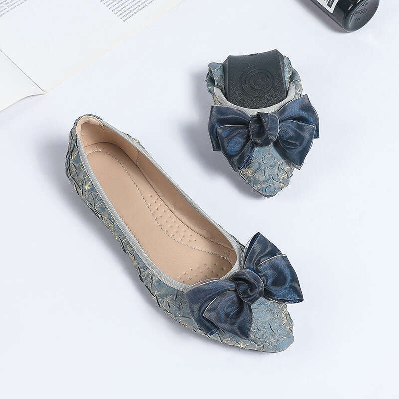 Soft Soled Bean For Women's Summer New Grandma Shallow Mouth Scoop Shoes, Low Heel Small Fragrant Style Matching Skirt Single Shoes