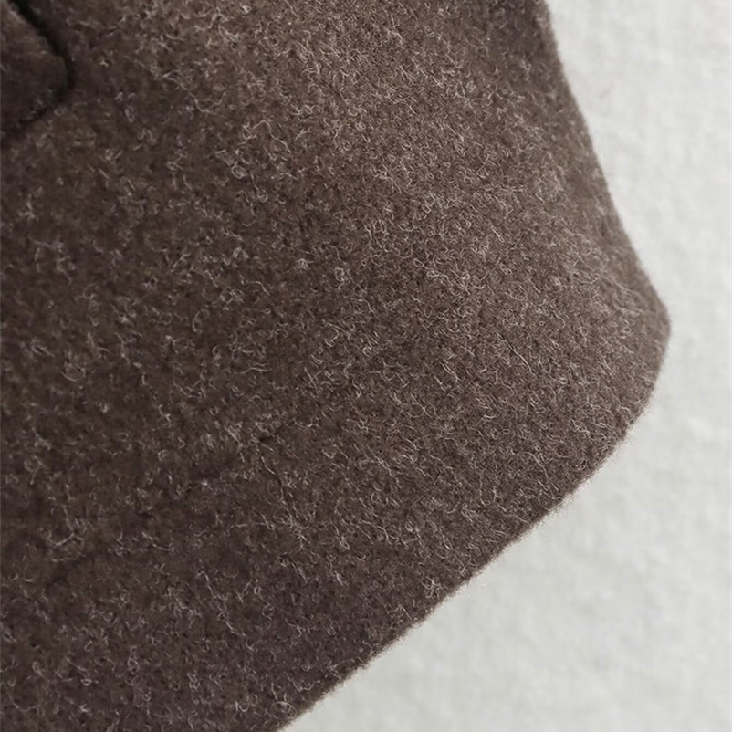 TRAF Womens Solid Colour Broad Tweed Jacket Fashion Style Lapel Long Sleeve Blouse Jacket Winter Womenswear 241220