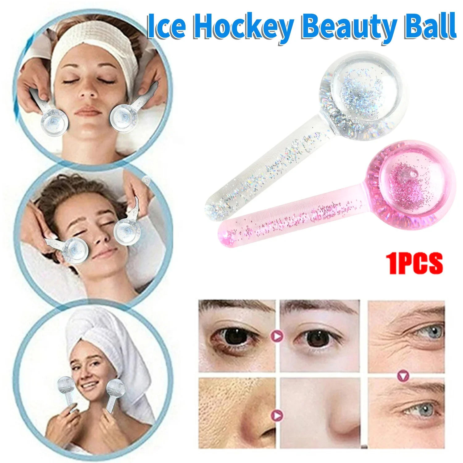 exquisite ice hockey Beauty Salon Crystal Energy Ball Face care Womens massage glass ball Korean wave beauty 241213