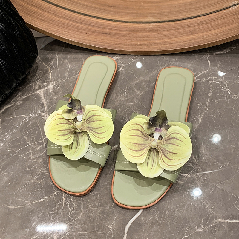 Hot new for womens designer slippers white pink green orange flat slippers Summer beach tourism slippers