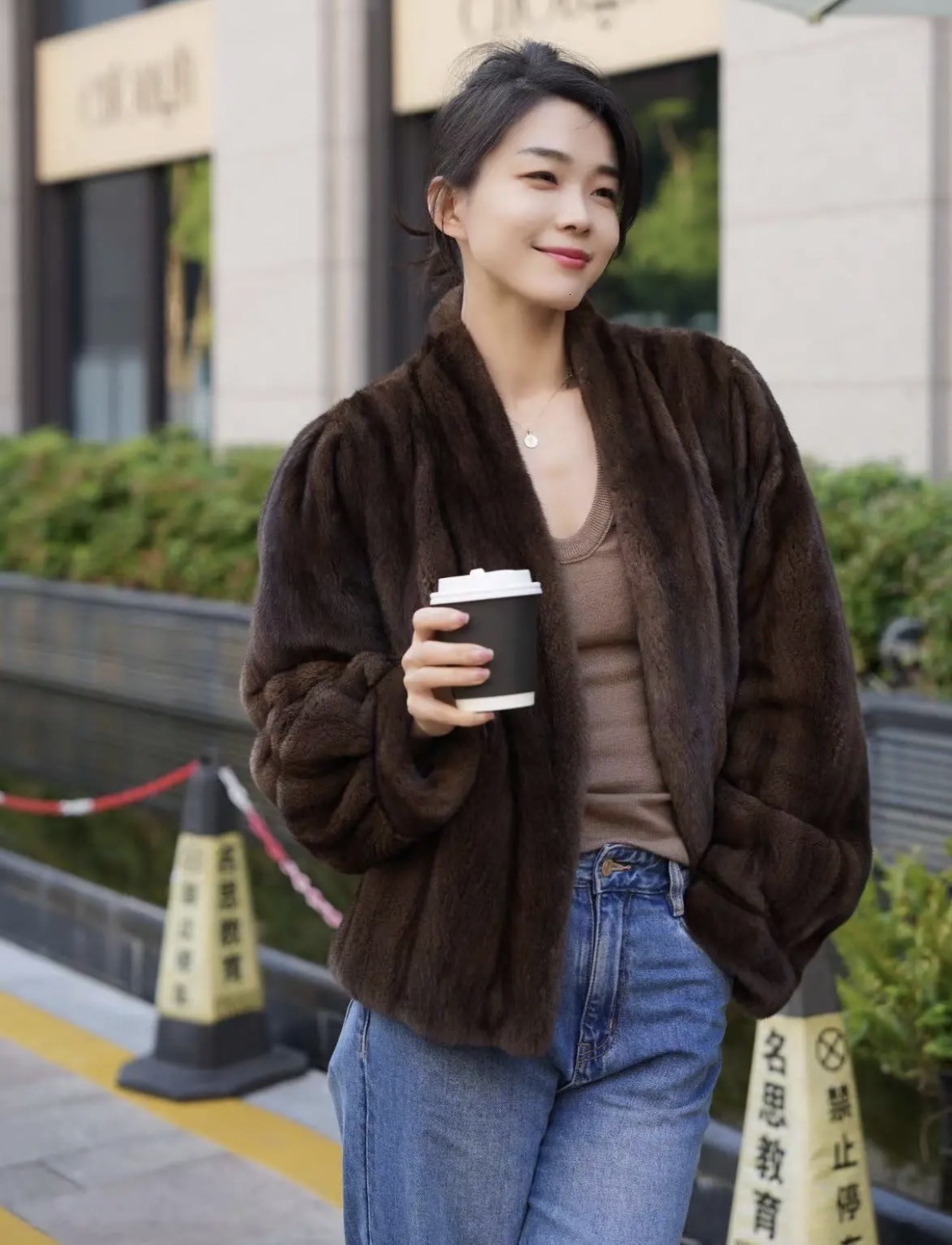 2024 New Mink Inspired Eco-Friendly V-Neck, Youthful And Slimming Style, Vintage Fur Jacket For Women In Winter
