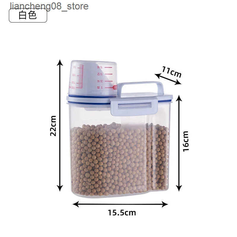 Dog Bowls Dishes Cat Dog Food Storage Container Sealed Moisture-proof Plastic Tank Pet Food Container with Lids Sealing Box Kitchen Grain Boxes L24091