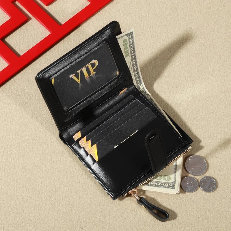 PT028,Mini Crocodile Print Clutch Wallet, Short Credit Holder, Women's Card Case & Coin Purse