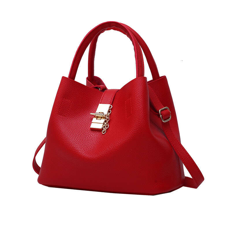 Women's Bags Handbag Woman Shoulder Large Capacity Handbag Women Crossbody Lychee Pattern PU Portable Bucket Bag Ladies Messenger Bags