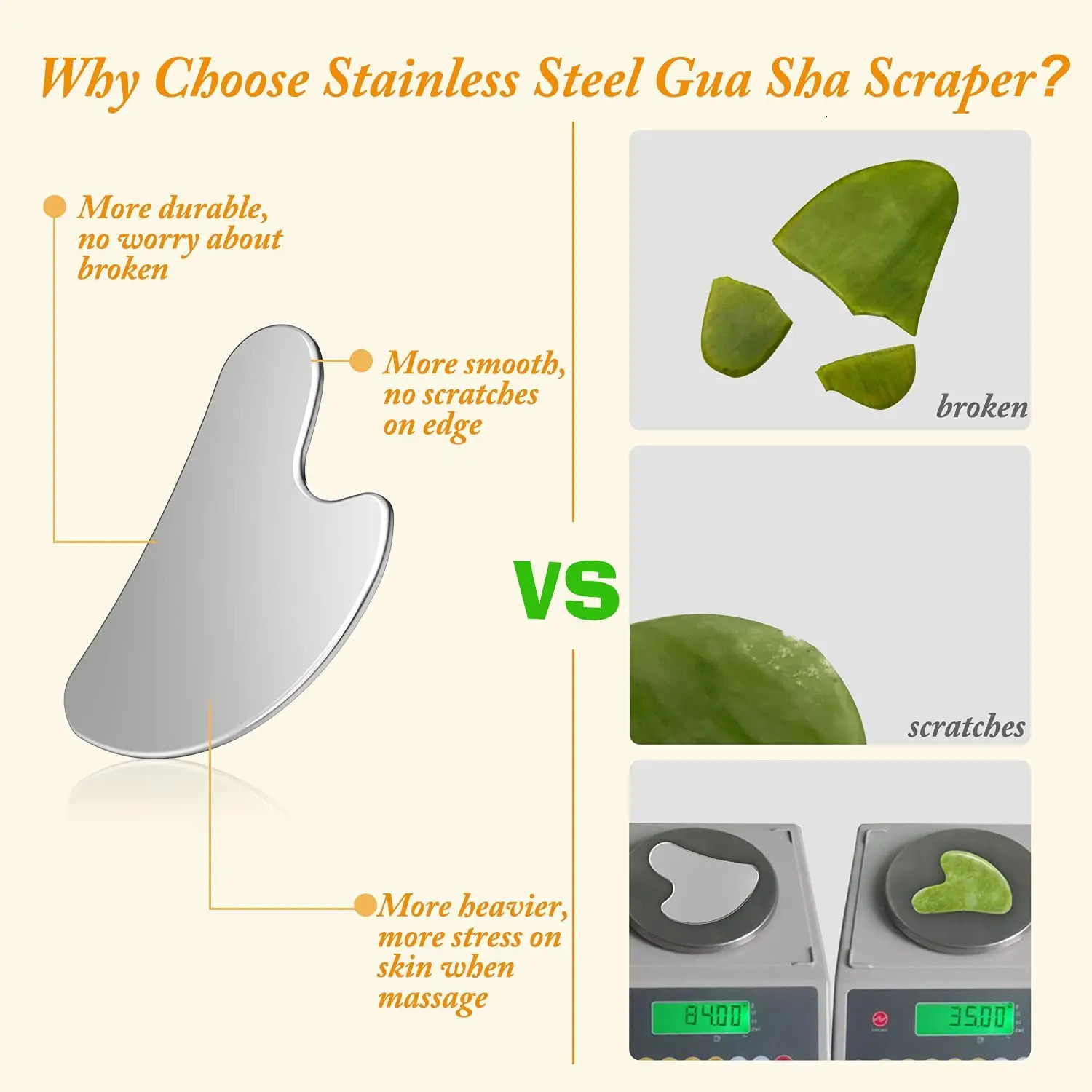 1 piece of stainless steel melon sand scraper for skin beauty care massager the whole body neck detoxification SPA massage tool stress relaxa 241213