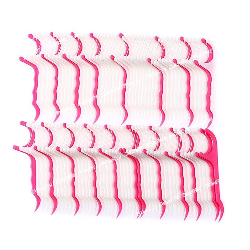 25pcs/set Plastic Toothpick Cotton Floss Toothpick Stick For Oral Health Table Accessories Tool