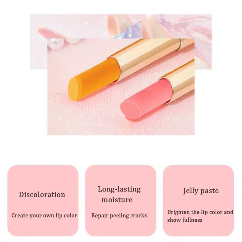 Lovely Peach Lip Balm Lipstick Crystal Temperature Color Change Lip Oil Non-stick Cup Lipgloss Moisture Lip MakeupXJ241223