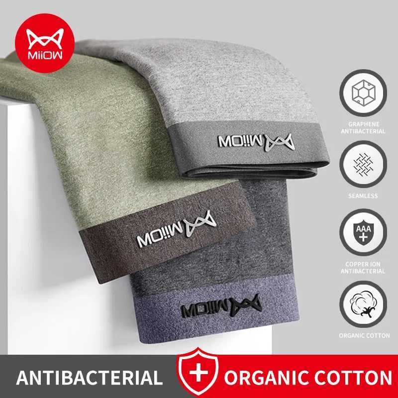 MiiOW 3-piece organic cotton mens underwear boxing shorts antibacterial seamless underwear mens underwear W241223