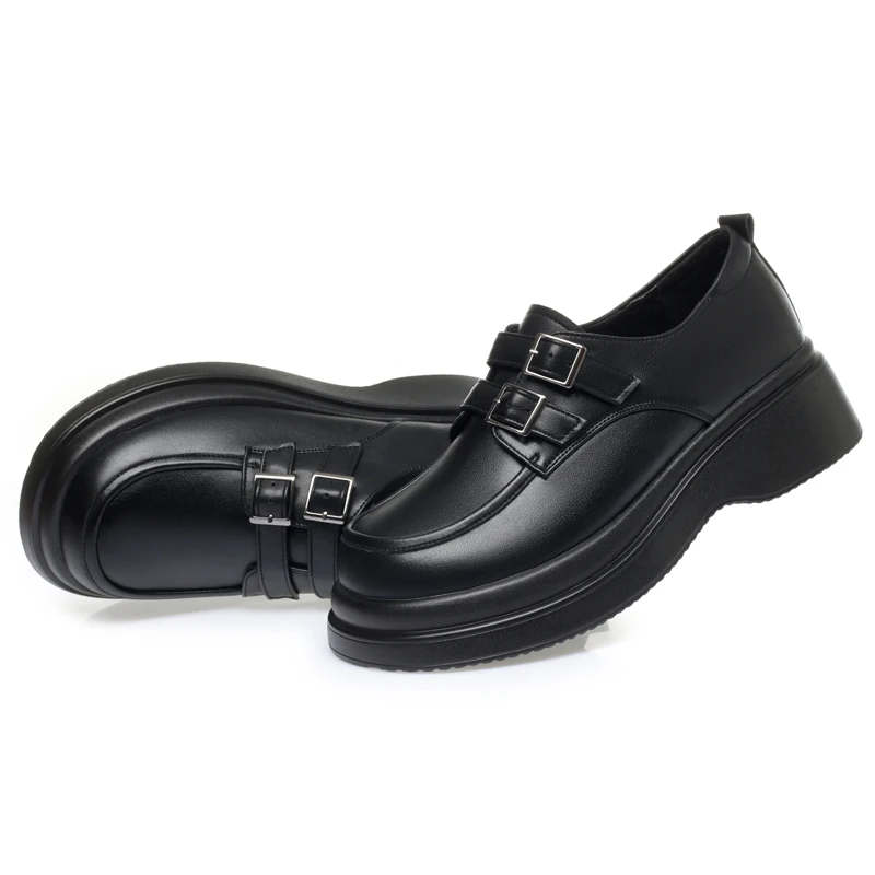 AIYUQI Loafer Shoes Woman Genuine Leather Spring Shoes Girls Casual British Style Women Platform Shoes