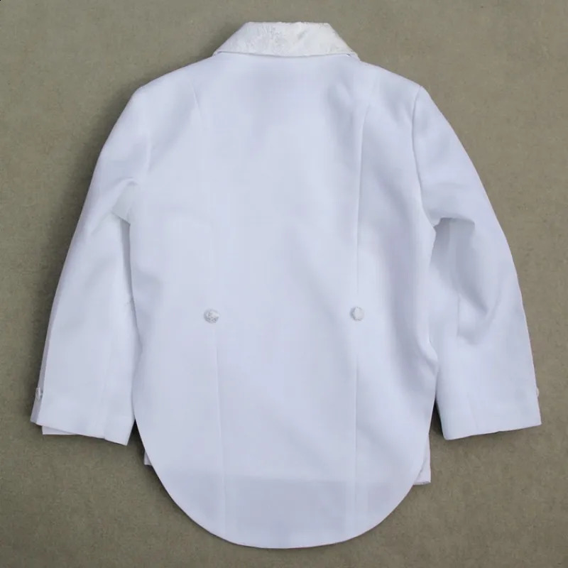 High Quality Children White Formal Blazer Boys Prom Wedding Suits Kids Tuxedo Suits 5pcs Leisure Party Clothes Sets 241223