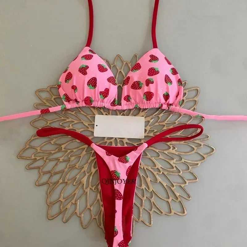 QINJOYER Swimwear Women Leopard Print Bikini Biquini Brazilian Swimwear 2 Piece Set Women Bikini String Swimming Suit Beach WearXJ241223