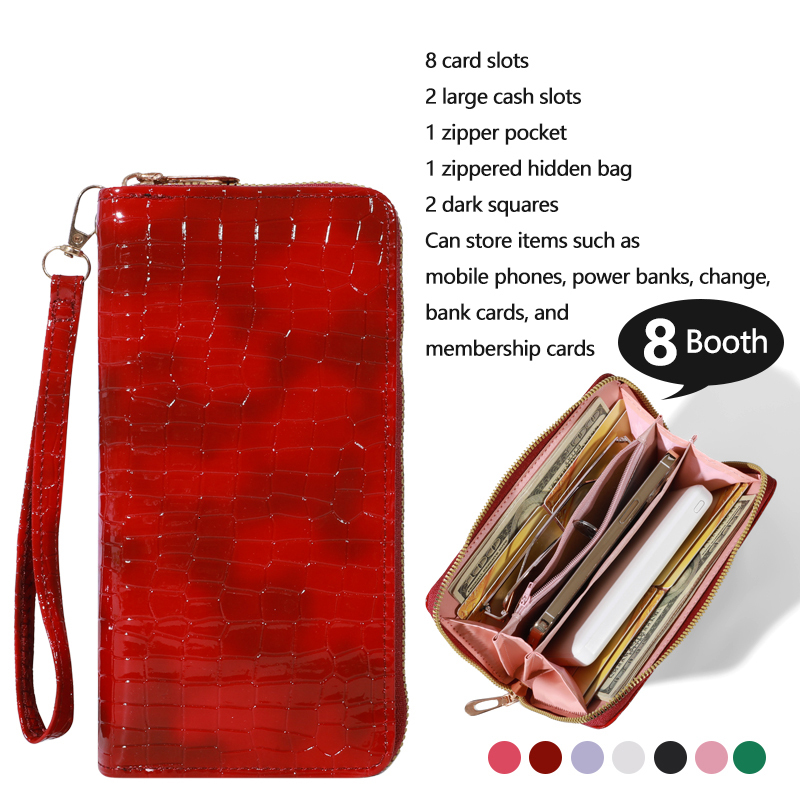 Classic Wallet, Large Capacity Purse Zipper, Card Holder With 8 Slots And Multiple Compartments, Elegant Hand Clutch