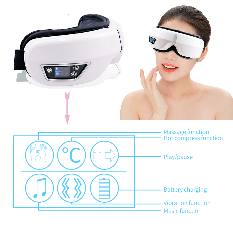Smart Airbag Vibration Hot Compress Bluetooth Music Relieve Fatigue Massage Glasses Eye Care Massager