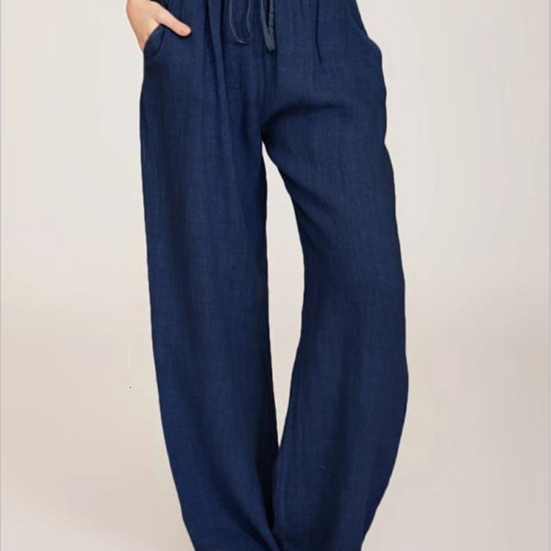 Summer and Autumn Casual Womens Wear in Europe America Large Loose Cotton Hemp Pants y241203