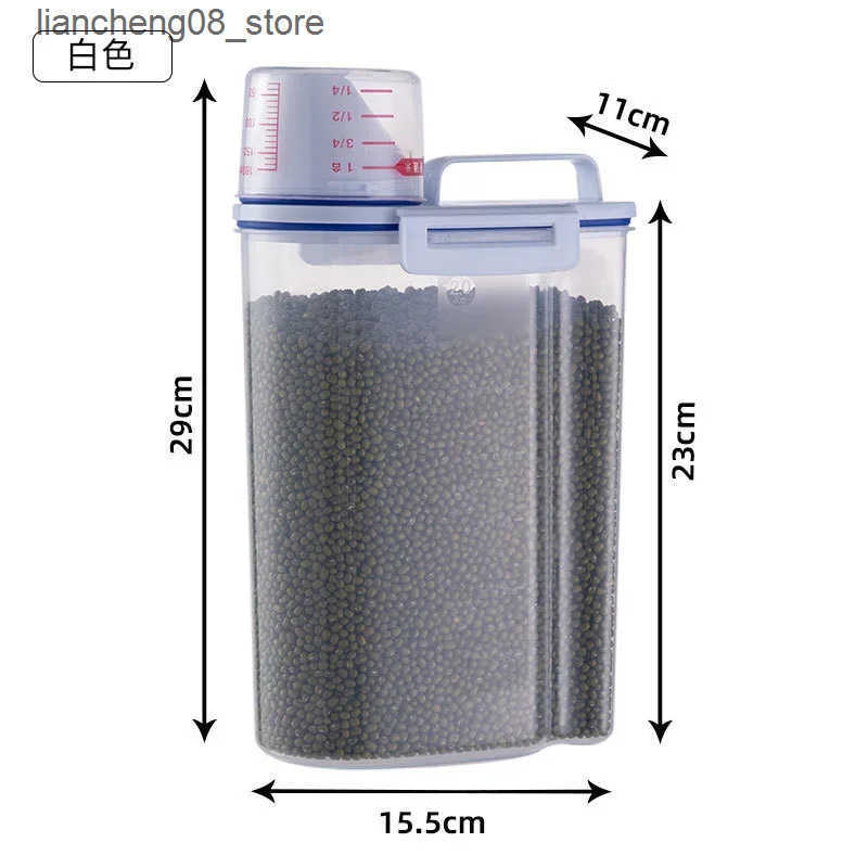 Dog Bowls Dishes Cat Dog Food Storage Container Sealed Moisture-proof Plastic Tank Pet Food Container with Lids Sealing Box Kitchen Grain Boxes L24091