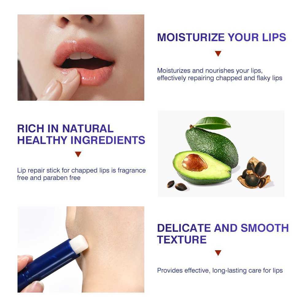 2pcs/Lot Moisturizing Lip Repair Stick Instant Relief For Dry Lips Lip Balm Paraben Free Lip Care Product Lipstick Base CreamXJ241223