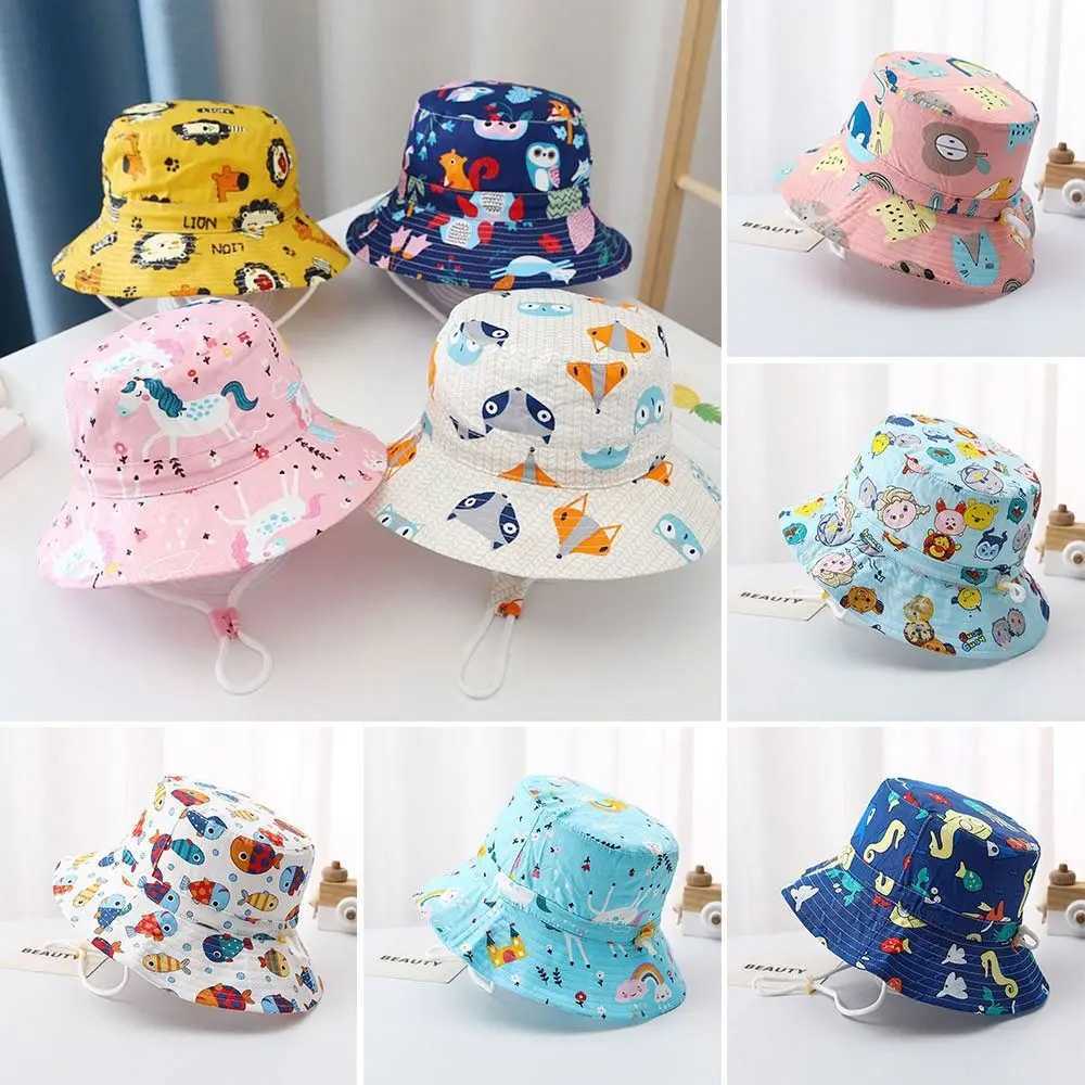Caps Hats Baby Cute Boys and Girls Wide Brim Fishermans Hat UV Protective Childrens Panama Hat Sun Hat H241223