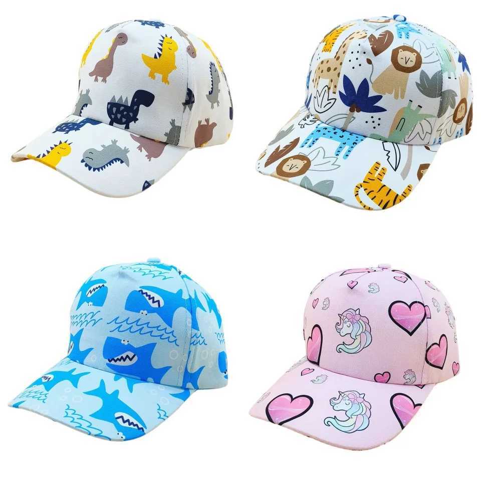 Caps Hats New Cartoon Animal Summer Baby Baseball Hat Boys and Girls Travel Sun Hat Childrens Beach Sun Hat Accessories H241223