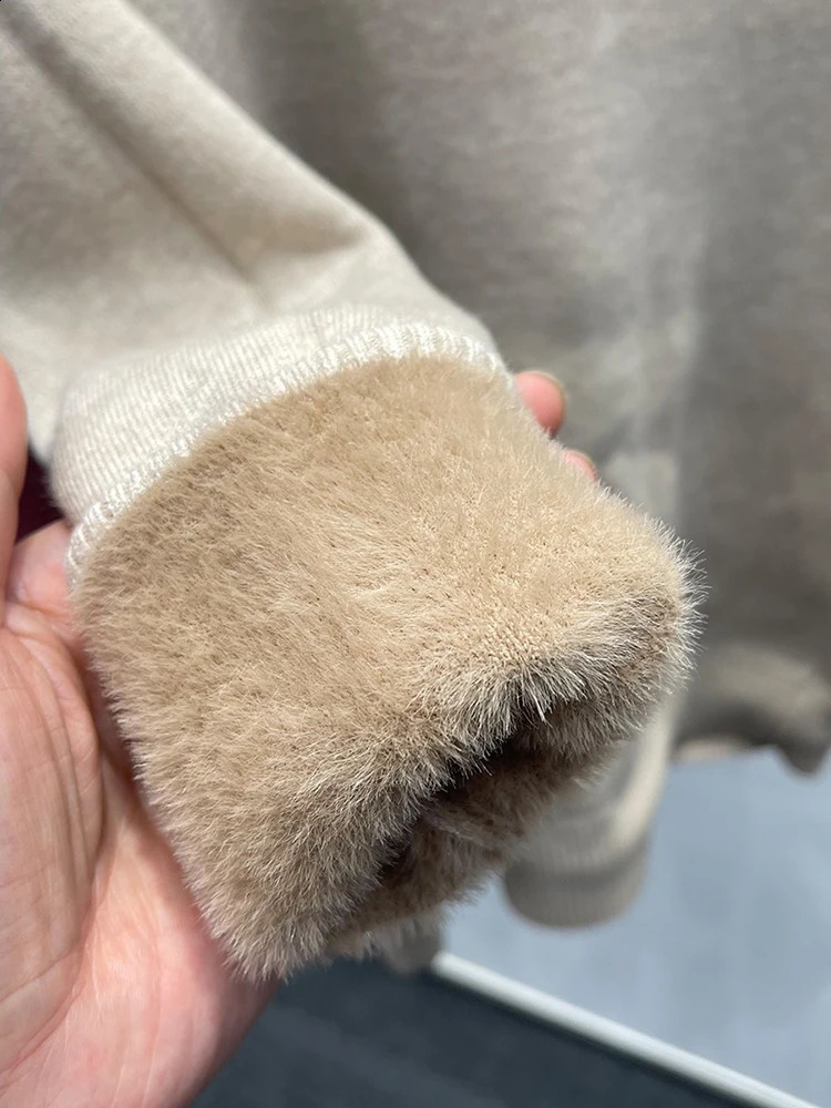 Thicken Velvet Turtleneck Sweater Women Korean Fashion Lined Warm Sueter Knitted Pullover Slim Top Winter Jersey Knitwear Jumper 241217