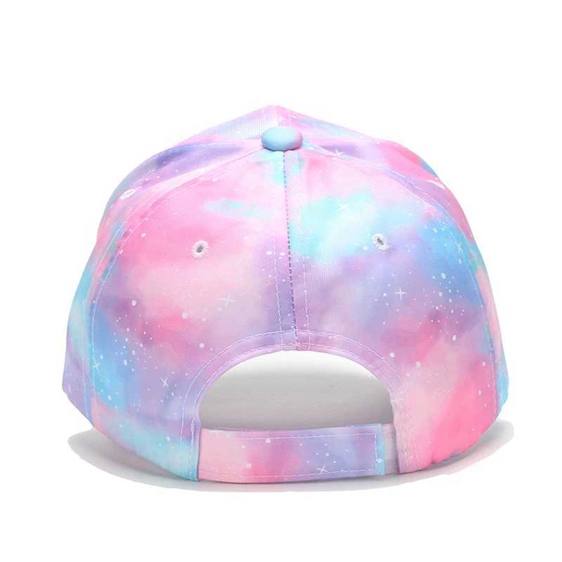 Caps Hats Summer childrens baseball cap fashionable tie dye printed snap suitable for outdoor street wear by children and girls adjustable ducktongue 