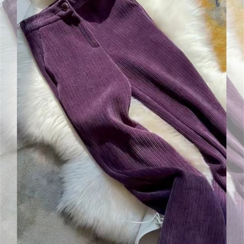 N wide leg pants high waisted fashion purple straight womens casual 241211