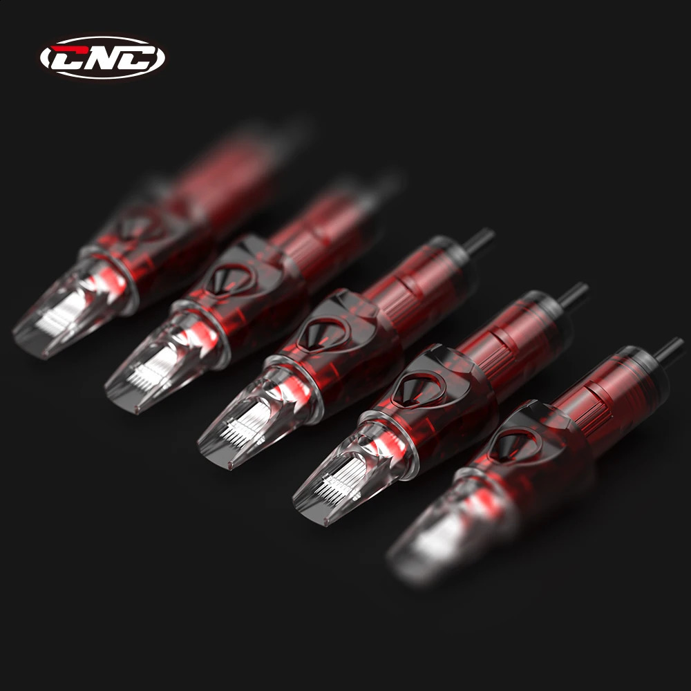 CNC 20PCS Red Tattoo Needl Cartridg Disposable Round Liner SyringeTattoo Needl For Tattoos Machines RL RM 0.M 241223