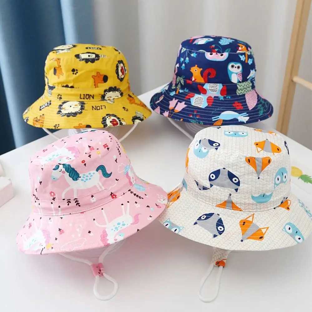 Caps Hats Baby Cute Boys and Girls Wide Brim Fishermans Hat UV Protective Childrens Panama Hat Sun Hat H241223