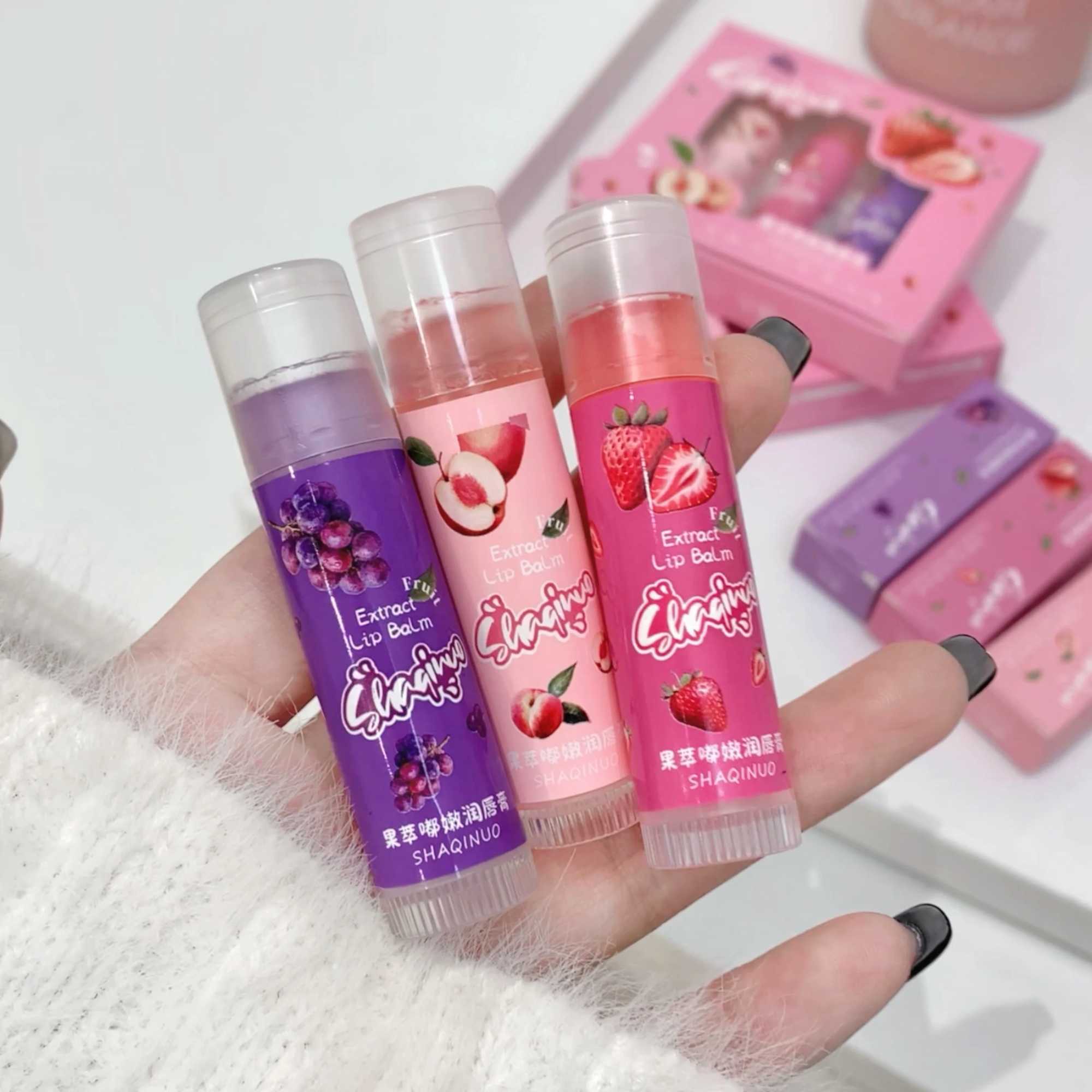 1Pc Strawberry Jelly Fruit Lip Balm Clear Moisturizing Lip Tint Transparent Hydrating Balm Anti-drying Natural Lip Care CosmeticXJ241223