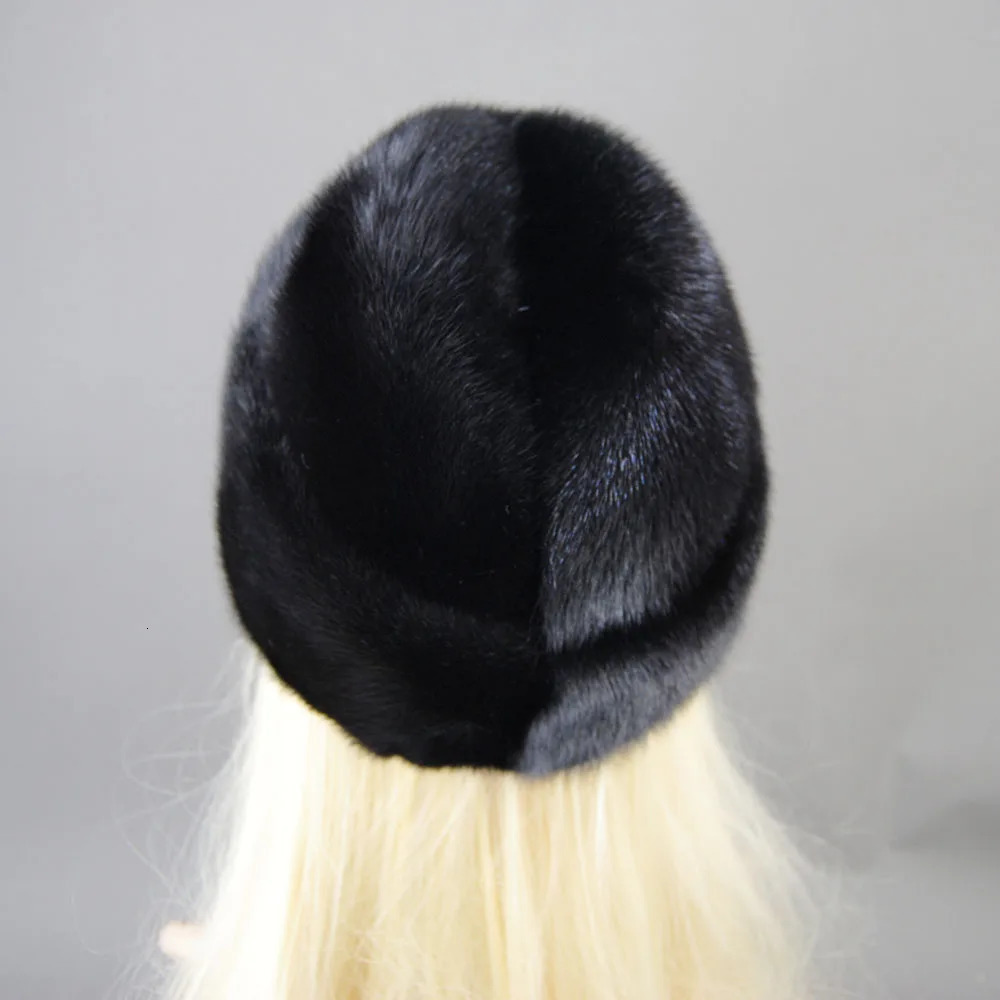 Winter Snow Ladys Cap Unisex Natural Beret Bomber Warm Windproof Luxury Women Hat Fashion Real 100% Mink Fur 241220