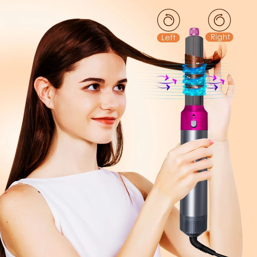 5 In 1 Curler Set Upgraded Negative Ions Hair Dryer Hot Comb Brush Curg Iron Air Wraps