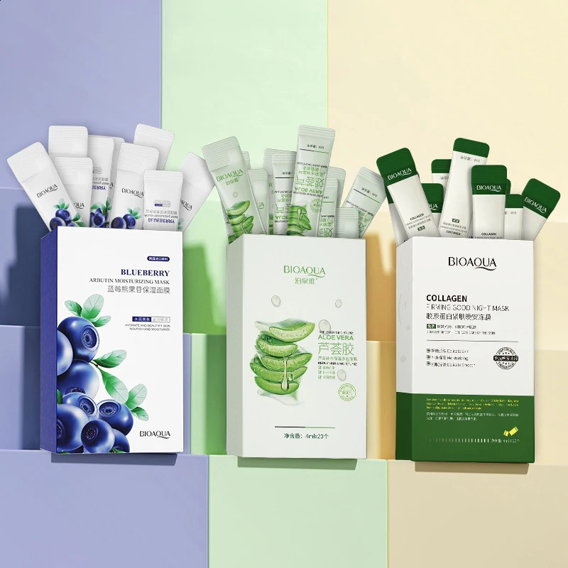 60pcs BIOAQUA Collagen Sleeping Facial Masks Face skincare Moisturizing Firming Face Mask Beauty Facial Skin Care Products 241223