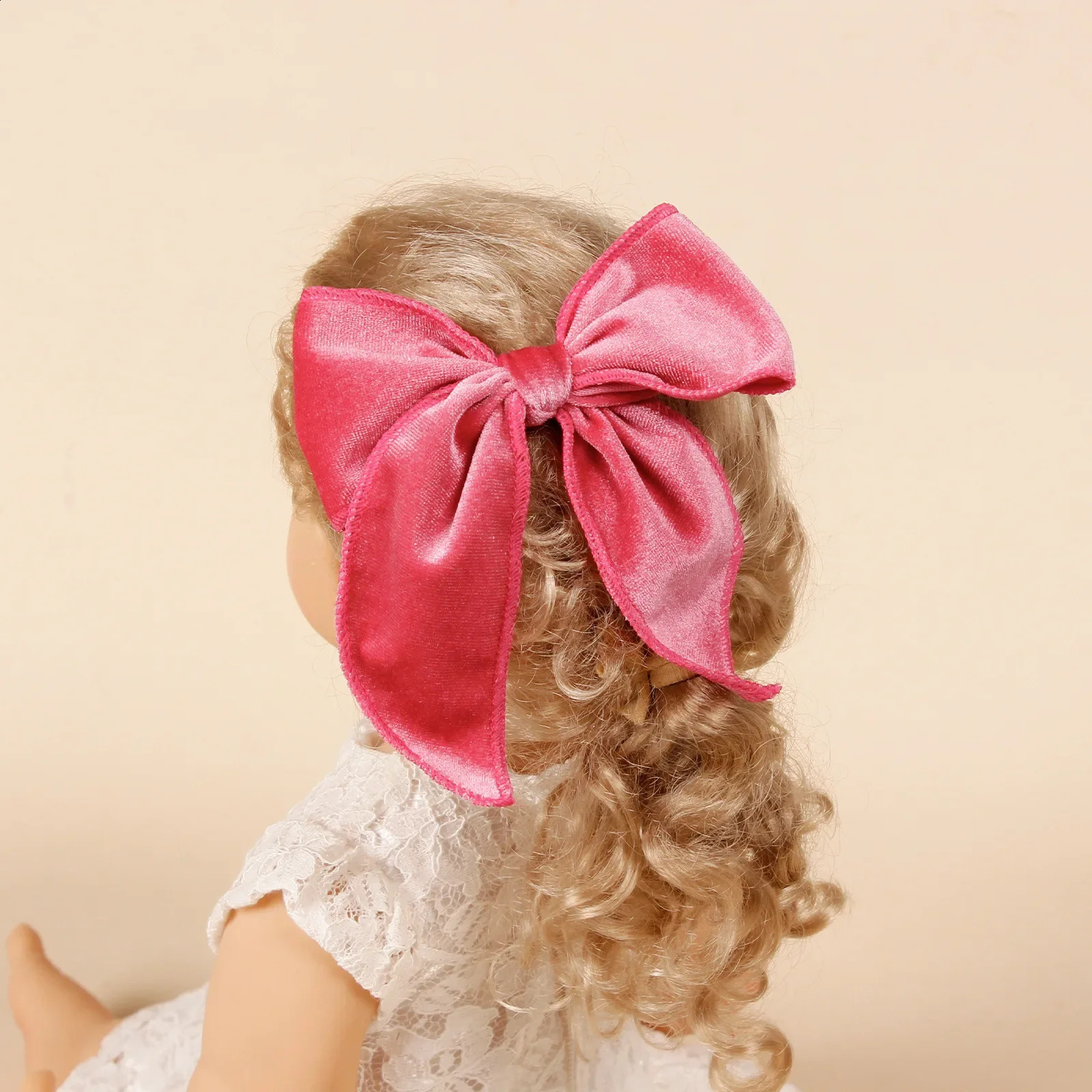 12Pcs/Lot Velvet Fable Bow Hair Clips for Girls Women Large Sailor Head Bows Accessories Hair Grips Kids Christmas Baby Toddler 241223