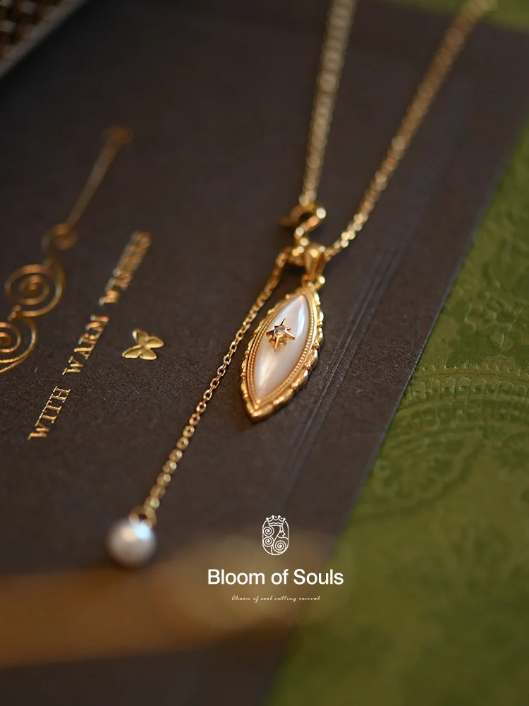 N Eye Of The Stars Original S925 Sterling Silver Natural Fritillary Pearl Necklace Exquisite Retro Pendant Female 241220