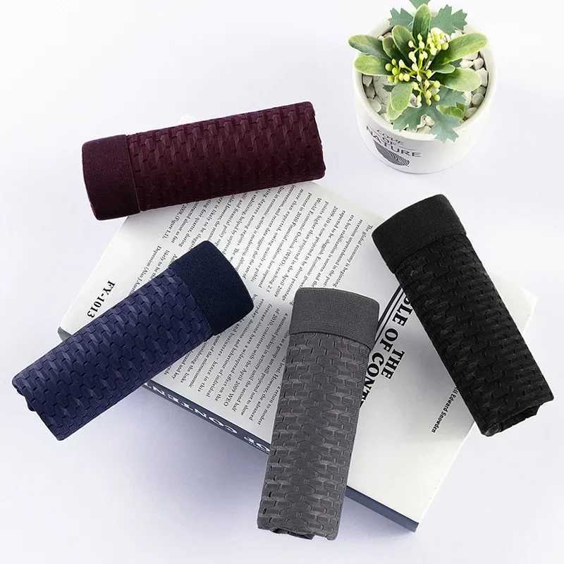 Solid mens summer silk underwear boxing shorts breathable underwear bamboo carbon fiber antibacterial hollow underwear W241223