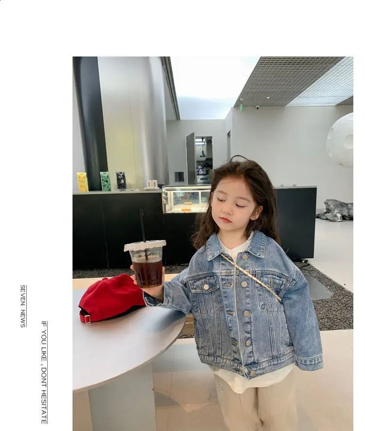 Baby Girls Denim Jacket Spring Autumn Kids Jean Coat For Girls Sweet Little Princess Outerwear Children Clothing 3-12 Years 241223