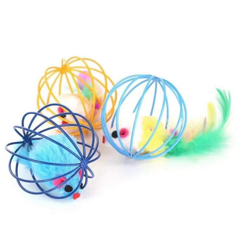 Cat Toy Pet Cat Kitten Playing Mouse Rat Mice Ball Cage Toys Pet Supplies Cat Mouse Toy